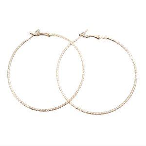 Goldtone Etched Hoop Earrings